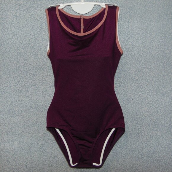 Crown Magenta Pink Snap Neck Leotard M - Picture 1 of 7